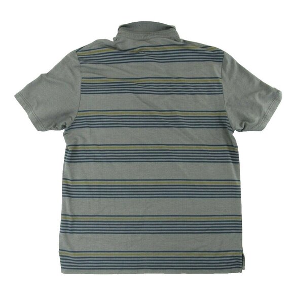 Travis Mathew Mens Golf Polo Shirt XL Grey Blue Striped - Picture 2 of 6